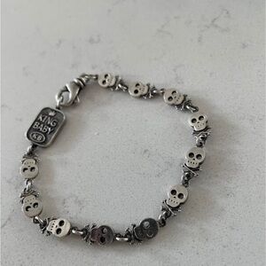 King Baby Silver Skull Bracelet